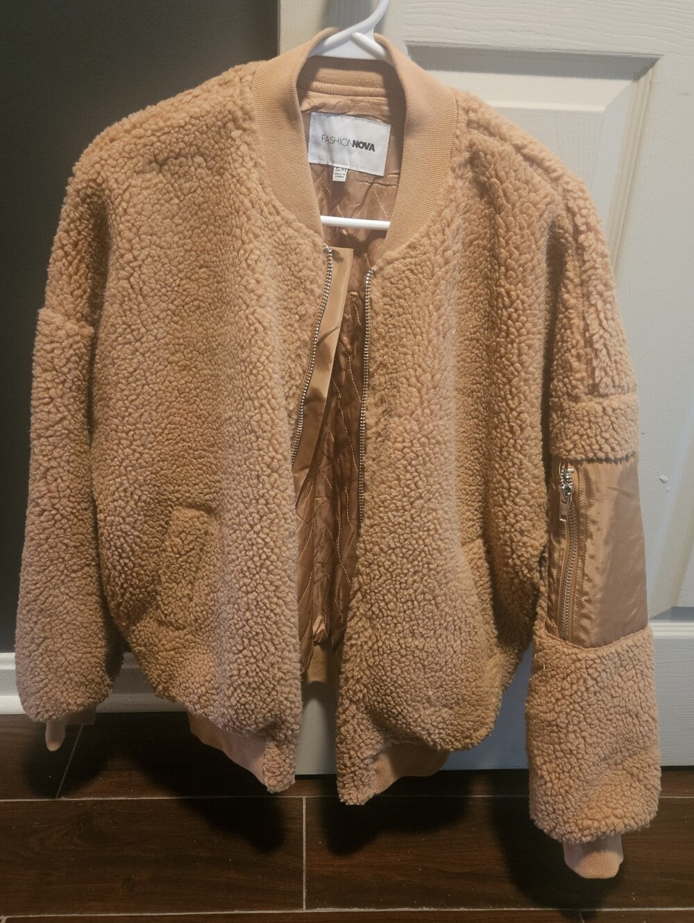 Fashion Nova Camel/Tan Sherpa Bomber Jacket